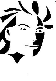 "  Femme sourire ", 24 x 32 cm, pochoir, feutre noir.