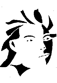 "  Femme sourire ", 24 x 32 cm, pochoir, feutre noir.
