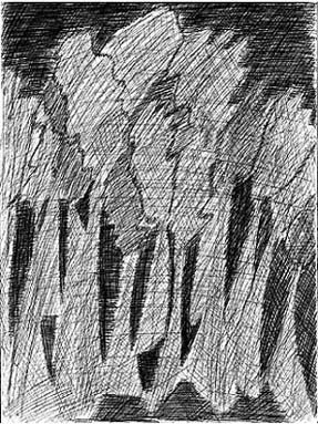 Stylo à bille noir sur papier, 32 cm x 24 cm. septembre 98.