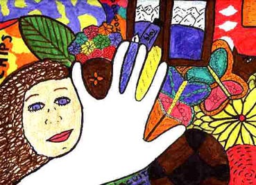 Main : Feutres de couleurs, 24 x 32 cm, 1998