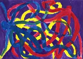 3 pieuvres, gouache sur papier. Janvier 1999